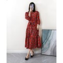 New Spring Romantic  Floral Print Midi Cotton Sleeves  Dress US 2- US 8