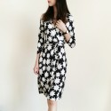 Gorgeous Knitted Silk !  High End Star Print One Piece Wrap Dress Sexy And Chic Celebrity Fashion