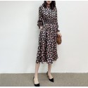 Full Sleeves Vintage Rose Print Silk Midi Dress Summer New Collectons