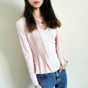 2020 New Autumn Open Sweater One Covered Button High Waist Blouse Easy Matched Sweater