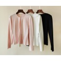 2020 New Autumn Open Sweater One Covered Button High Waist Blouse Easy Matched Sweater