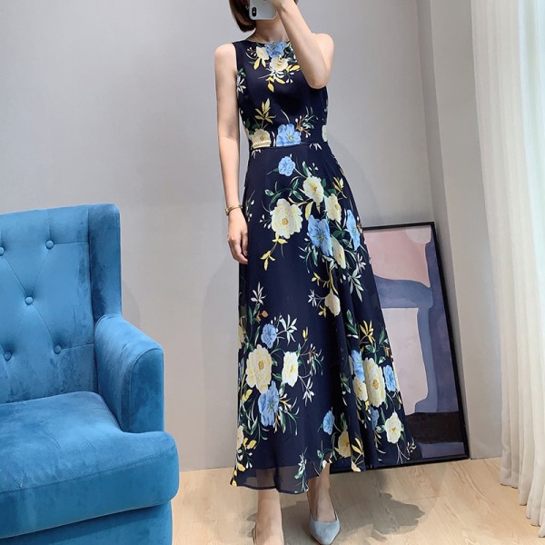 New Arrival UK Fashion Elegant  Floral Print Sleeveless Midi Dress UK6-18 Plus Size