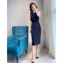 New 2020 Autumn Collection Stripped Jointed Sleeve Pencil Dress Elegant UK Fashion